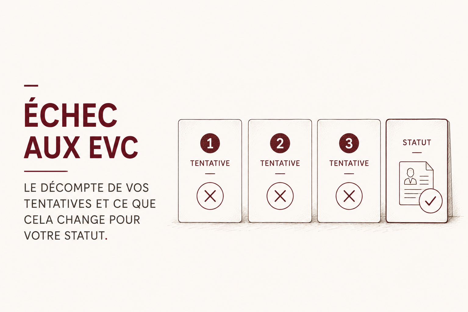 Échec aux EVC : tentatives, statut PACT et recours — ce que dit la règle